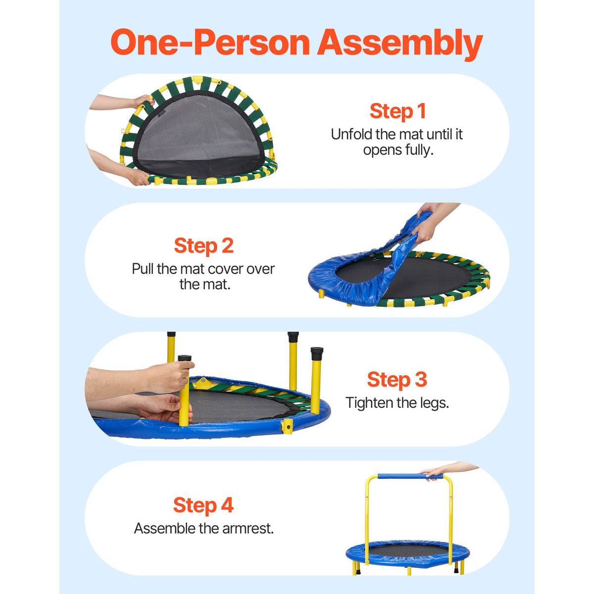 3FT Trampoline for Kids, 36" Trampolines Indoor/Outdoor Trampoline for Toddlers, Foldable Mini Baby Trampoline with Foam Handle, Recreational Trampoline Birthday Gift for 3+ Years Kids