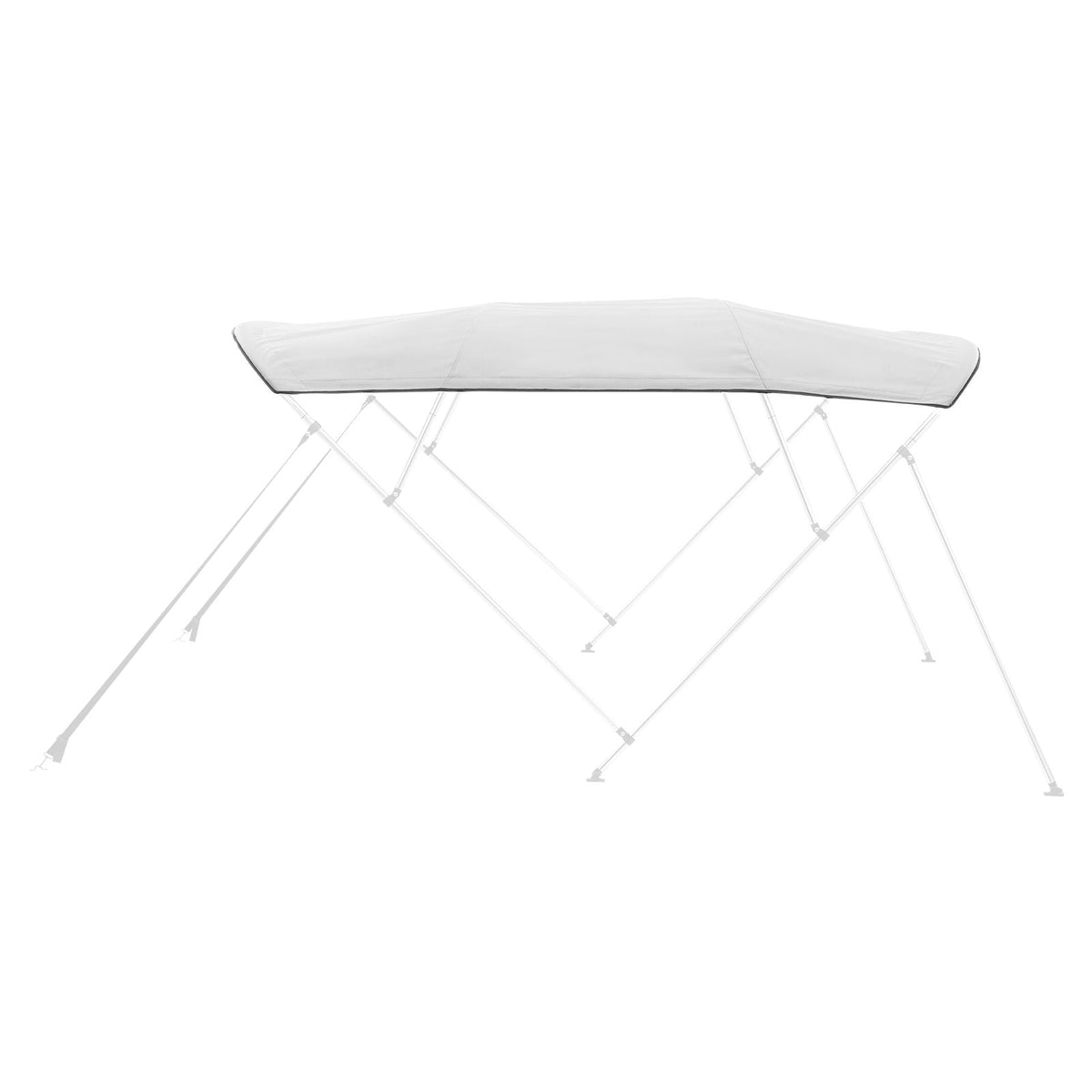 4 Bow Boat Bimini Tops, 600D Polyester Canopy, Waterproof & Sun Protection Boat Awning Canopy with Storage Bag, Bimini Top Replacement, 96"Lx(91"-96")W, Light Grey (Support Frame Not Included)