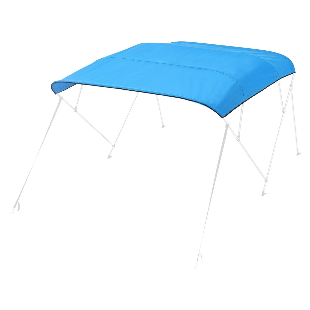 4 Bow Boat Bimini Tops, 600D Polyester Canopy, Waterproof & Sun Protection Boat Awning Canopy with Storage Bag, Bimini Top Replacement, 96"Lx(97"-103")W Pacific Blue (Support Frame Not Included)