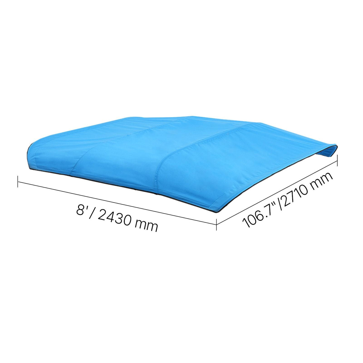 4 Bow Boat Bimini Tops, 600D Polyester Canopy, Waterproof & Sun Protection Boat Awning Canopy with Storage Bag, Bimini Top Replacement, 96"Lx(97"-103")W Pacific Blue (Support Frame Not Included)