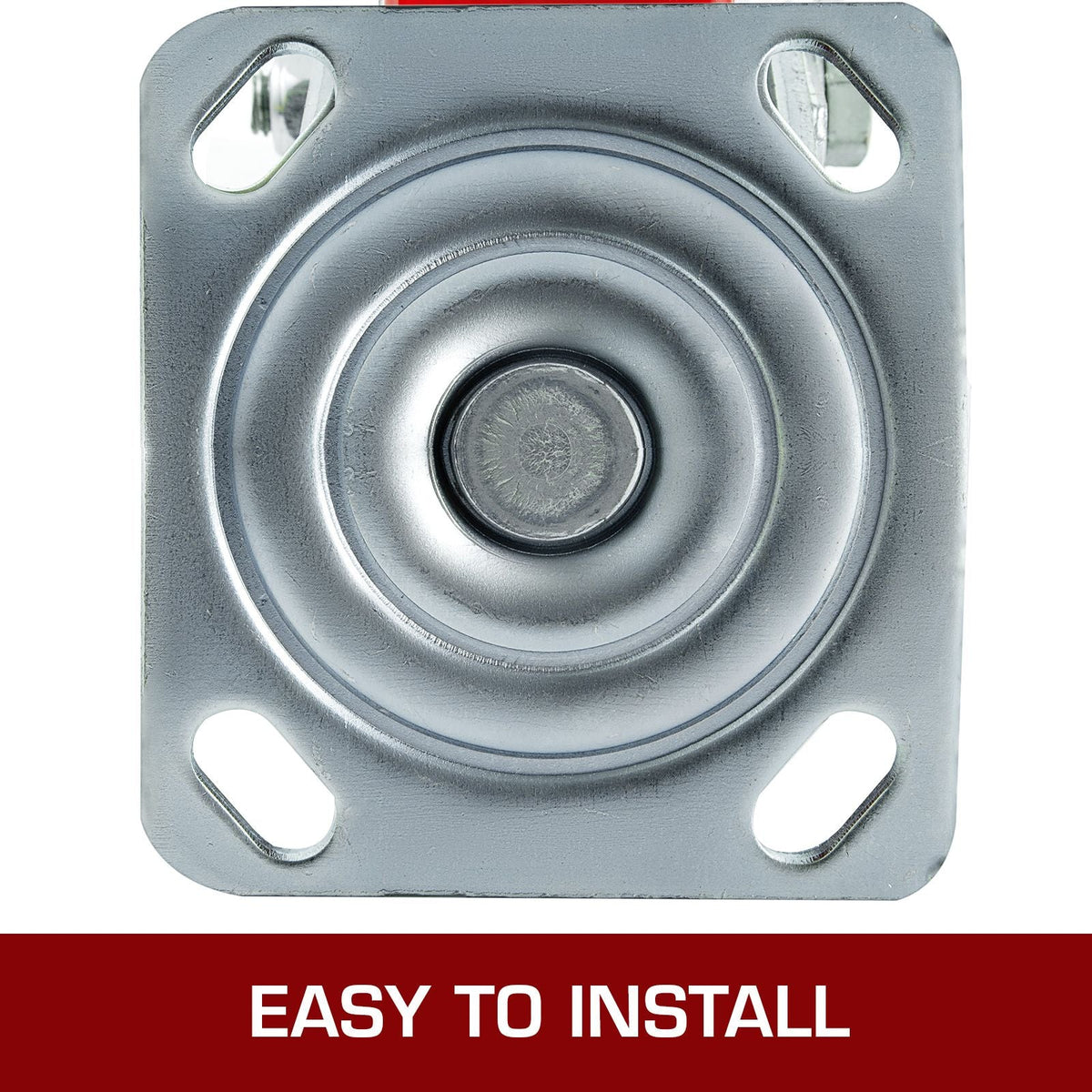 4 Pack 6 x 2 Inch Caster Wheels 2 Rigid and 2 Swivel Casters with Side Brake Polyurethane Iron Core Plate 1000LBS Capacity Per Wheel