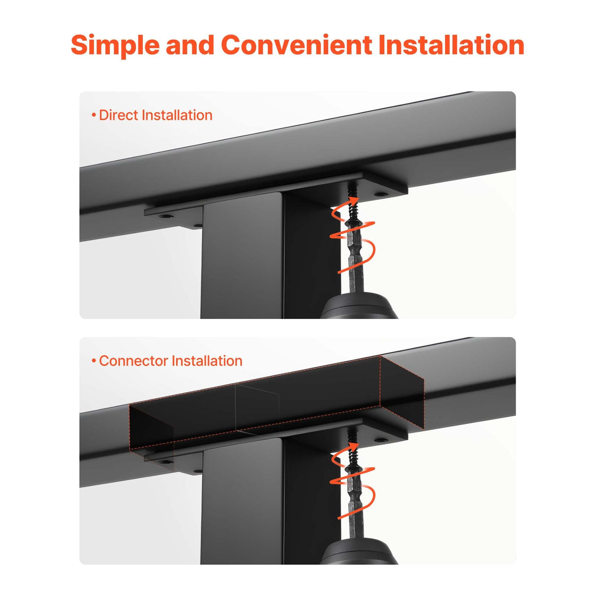 4 Pack 6.5 ft Stainless Steel Handrail, Rectangular Top Stair Deck Hand Rail for Outdoor/Indoor Steps with End Cap,Matte Black Coating Adjustable Metal Stair Rail for Cable Railing Kit