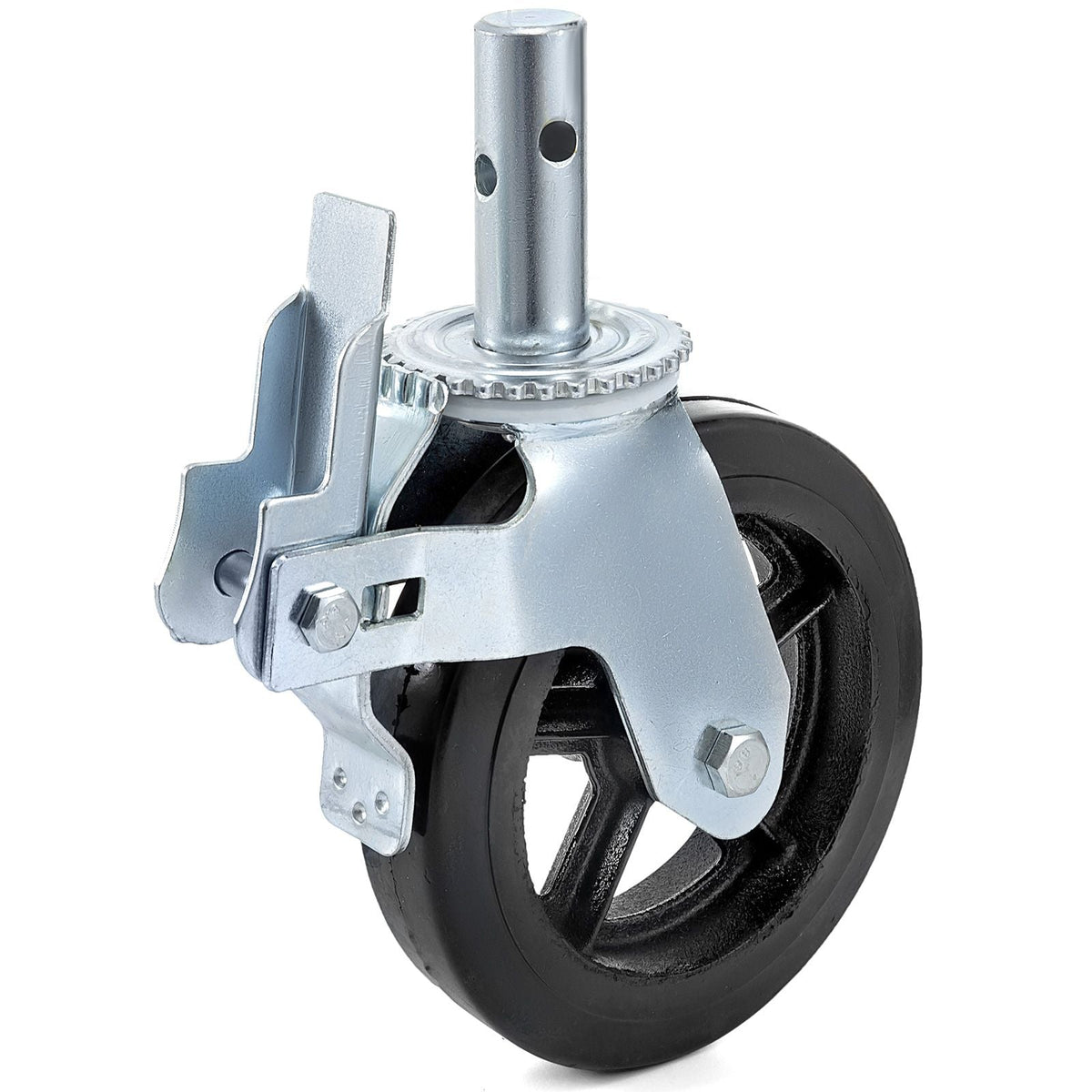 4 Pack 8 Inch Iron Core Polyurethane Swivel Caster With Dual Locking Brake Adjustable Legs 1100LBS Capacity per Wheel