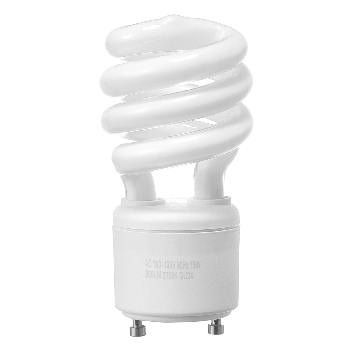 4-Pack CFL Light Bulbs, 13W Compact Fluorescent Spiral Bulbs with 2700K Warm Light, 900lm Luminous Flux, Twist and Lock GU24 Base, Ideal for Bedrooms, Study Rooms, Living Rooms, Commercial Use