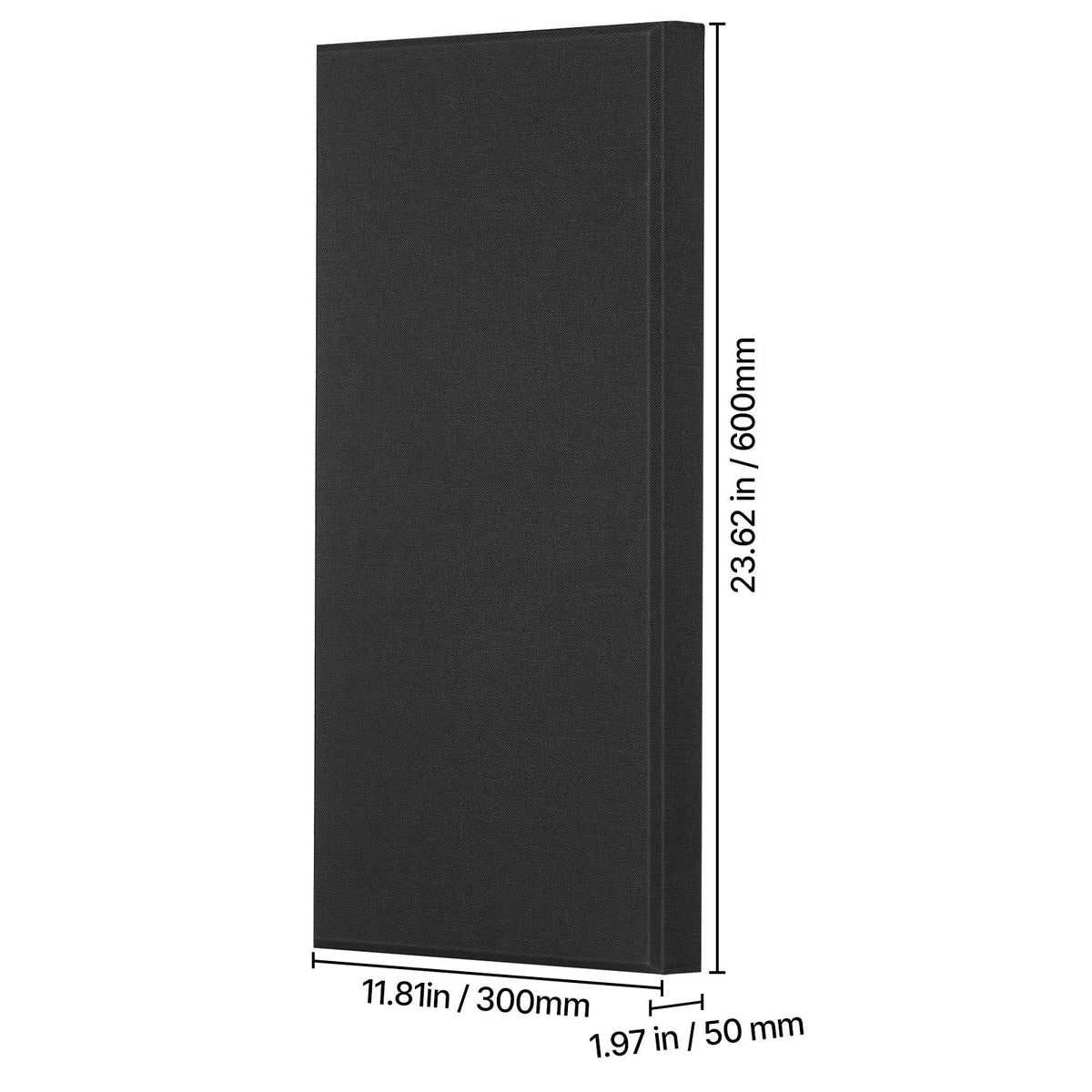4 PCS Acoustic Panels, 2 inch Thick 23.6 x 11.8 inch Fiberglass Sound Absorbing Panels, Self-adhesive Soundproof Wall Boards, for Studios, Office, Home Theater,Meeting Room, Black