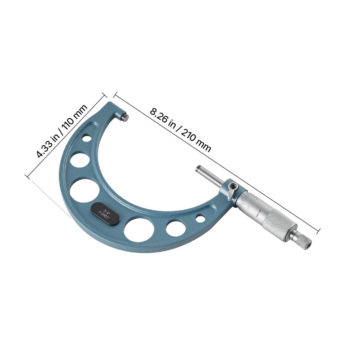 4 PCS Micrometer Set, 0-1"/1-2"/2-3"/3-4" Machinist Outside Micrometer, Ultra-Precision 0.0001 Accuracy, Professional Machinist Tools with Protective Case, for Metalworking & Engineering