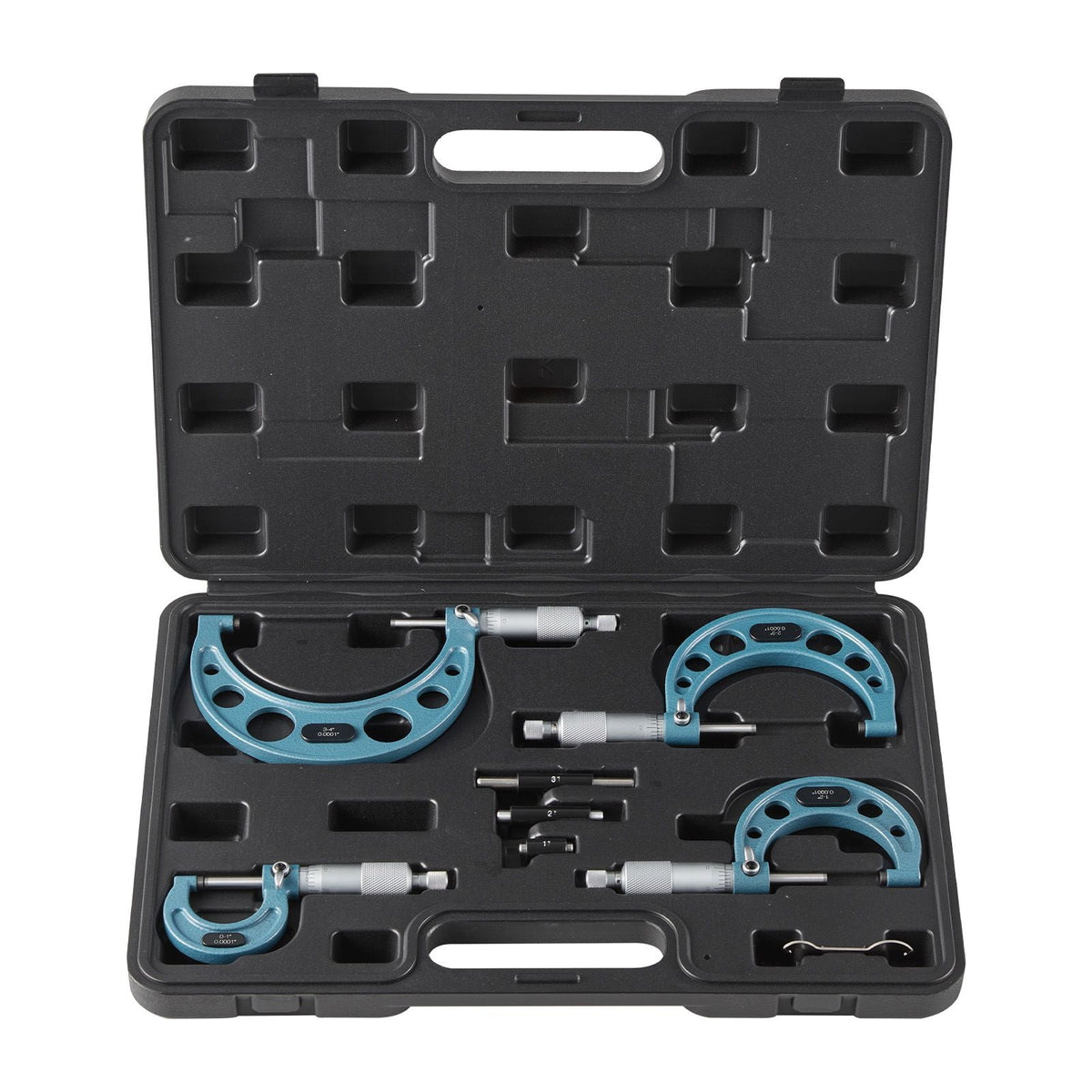 4 PCS Micrometer Set, 0-1"/1-2"/2-3"/3-4" Machinist Outside Micrometer, Ultra-Precision 0.0001 Accuracy, Professional Machinist Tools with Protective Case, for Metalworking & Engineering