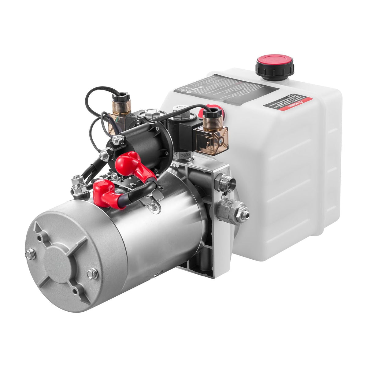 4 Quart Hydraulic Power Unit, Double Acting Dump Trailer Pump, 3200 PSI Max Relief Pressure & 0.91 GPM Flow Rate, DC 12V Hydraulic Pump with Metal Reservoir for Dump Trailer Car Lifting, White