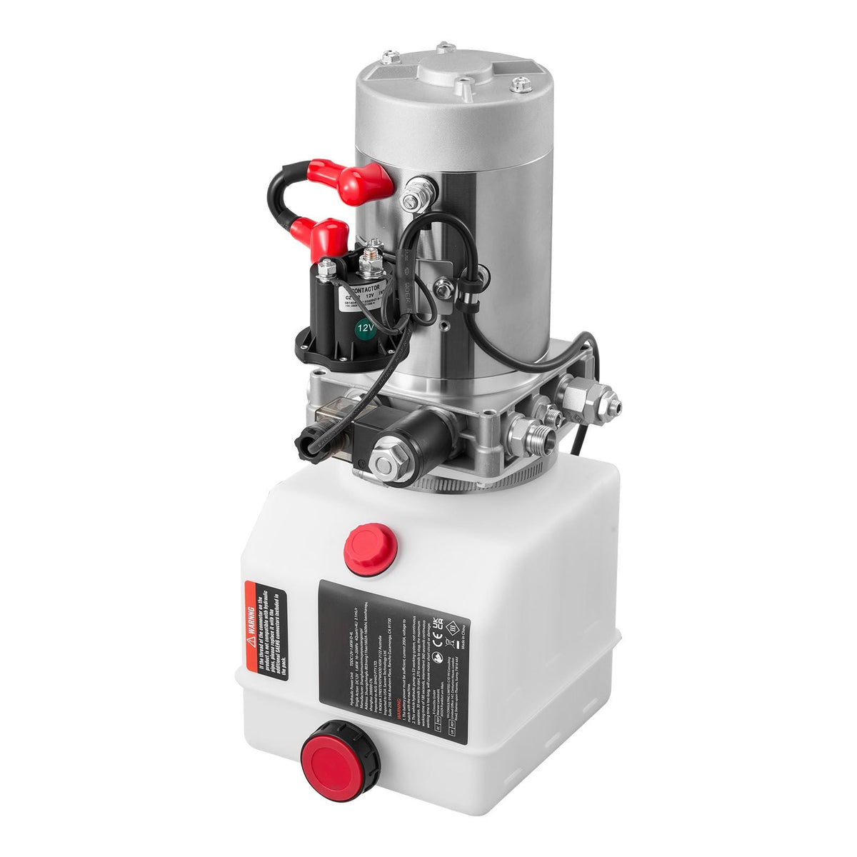 4 Quart Hydraulic Power Unit, Single Acting Dump Trailer Pump, 3200 PSI Max Relief Pressure & 0.91 GPM Flow Rate, DC 12V Hydraulic Pump with Metal Reservoir for Dump Trailer Car Lifting