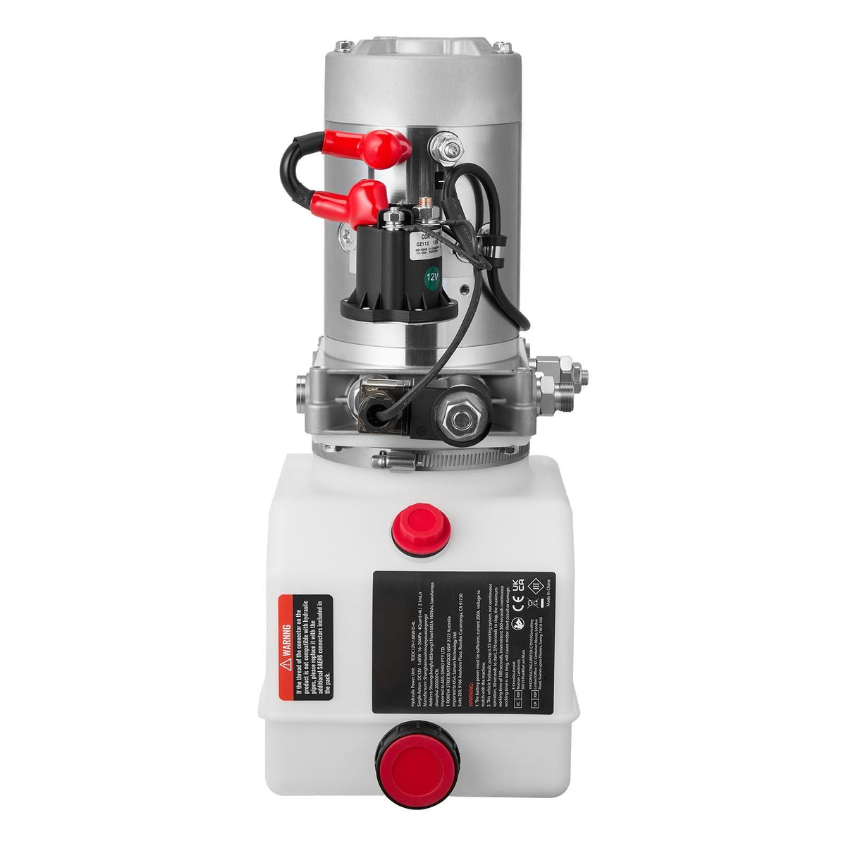 4 Quart Hydraulic Power Unit, Single Acting Dump Trailer Pump, 3200 PSI Max Relief Pressure & 0.91 GPM Flow Rate, DC 12V Hydraulic Pump with Metal Reservoir for Dump Trailer Car Lifting