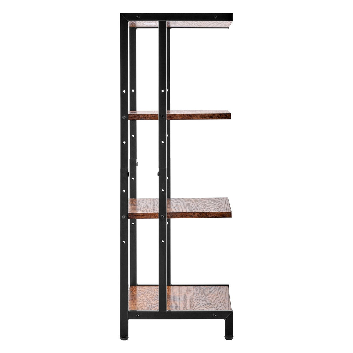 4-Tier AV Media Stand, Corner TV Stand, Height Adjustable Wooden Shelves for DVD Players/Cable Boxes/Games Consoles, Brown