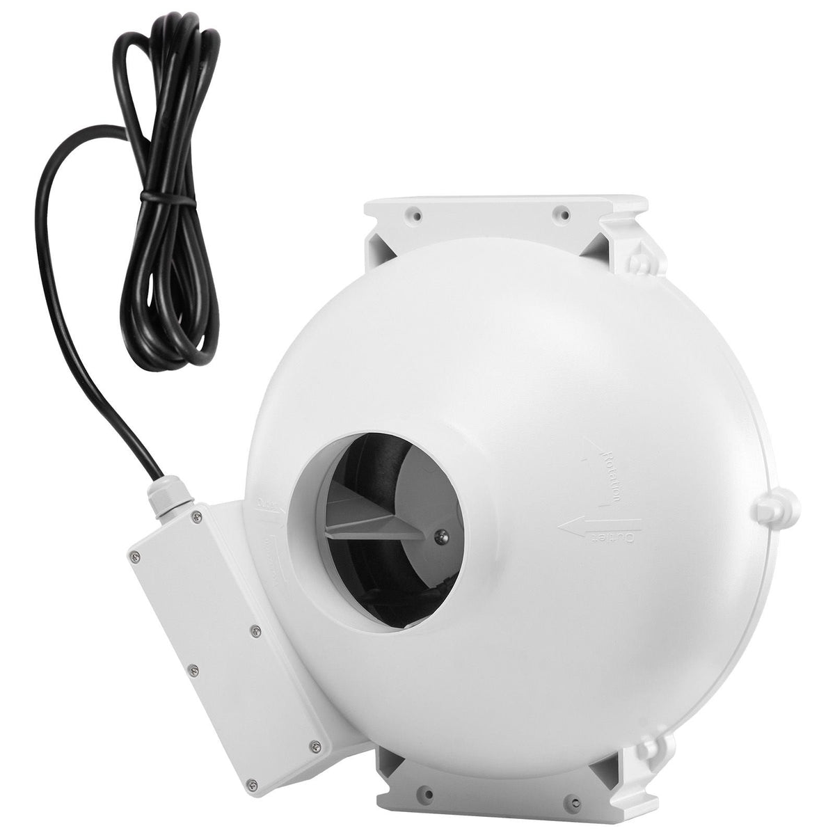 4 to 4.5 inch Radon Mitigation Fan System, Quiet 190 CFM Radon Mitigation Kit with 2 Couplers, Waterproof Radon Fan Electric Inline Duct Fan Exhaust Fan for Indoor Outdoor Ventilation