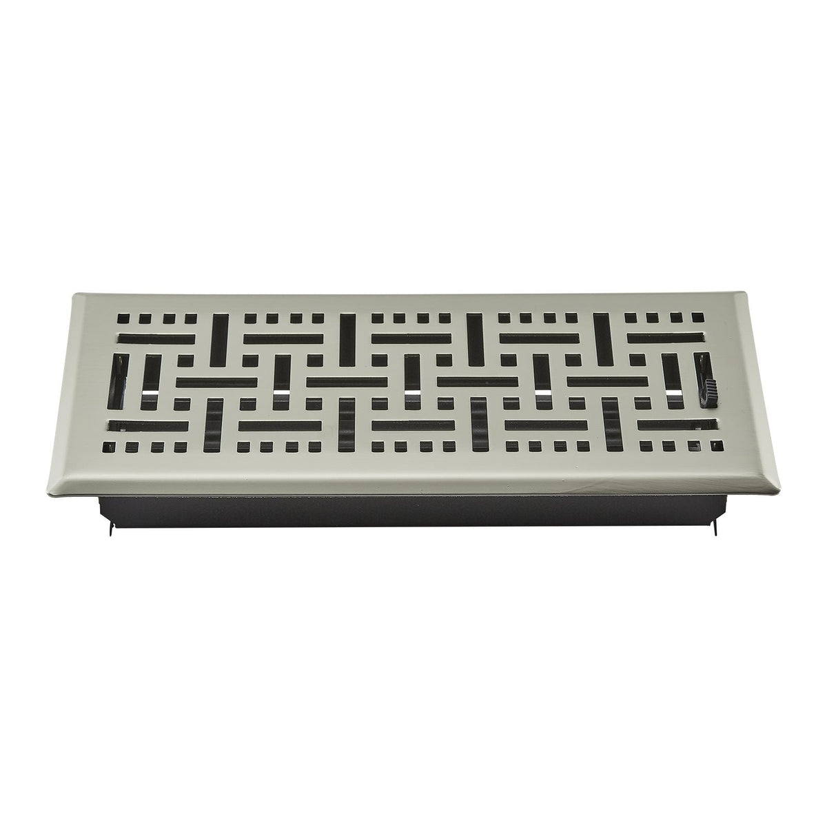 4 x 10 Inch Floor Registers, 2-Pack Vent Grilles, HVAC Heavy-Duty Walkable Iron Floor Vents, Easily Adjustable Rust-Proof Air Vents Deflector with Metal Damper, for Home & Office, Nickel-Plated