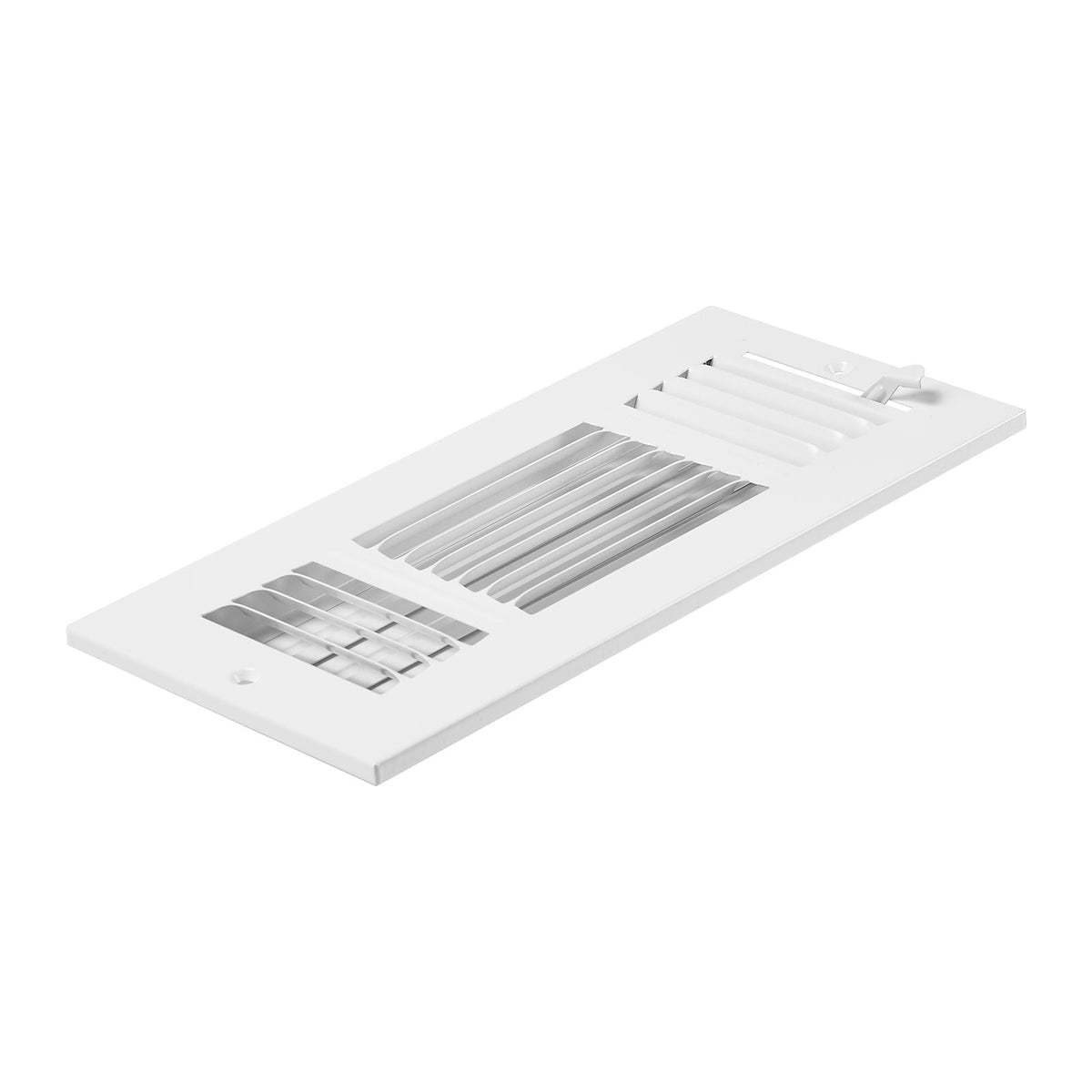 4 x 10 Inch Floor Registers, 6-Pack Floor Vents, HVAC 3-Direction Iron Vent Grilles for Home/Office Wall & Ceiling, Rustproof Anti-Peeling Air Vents Deflector Adjustable with Metal Damper, White