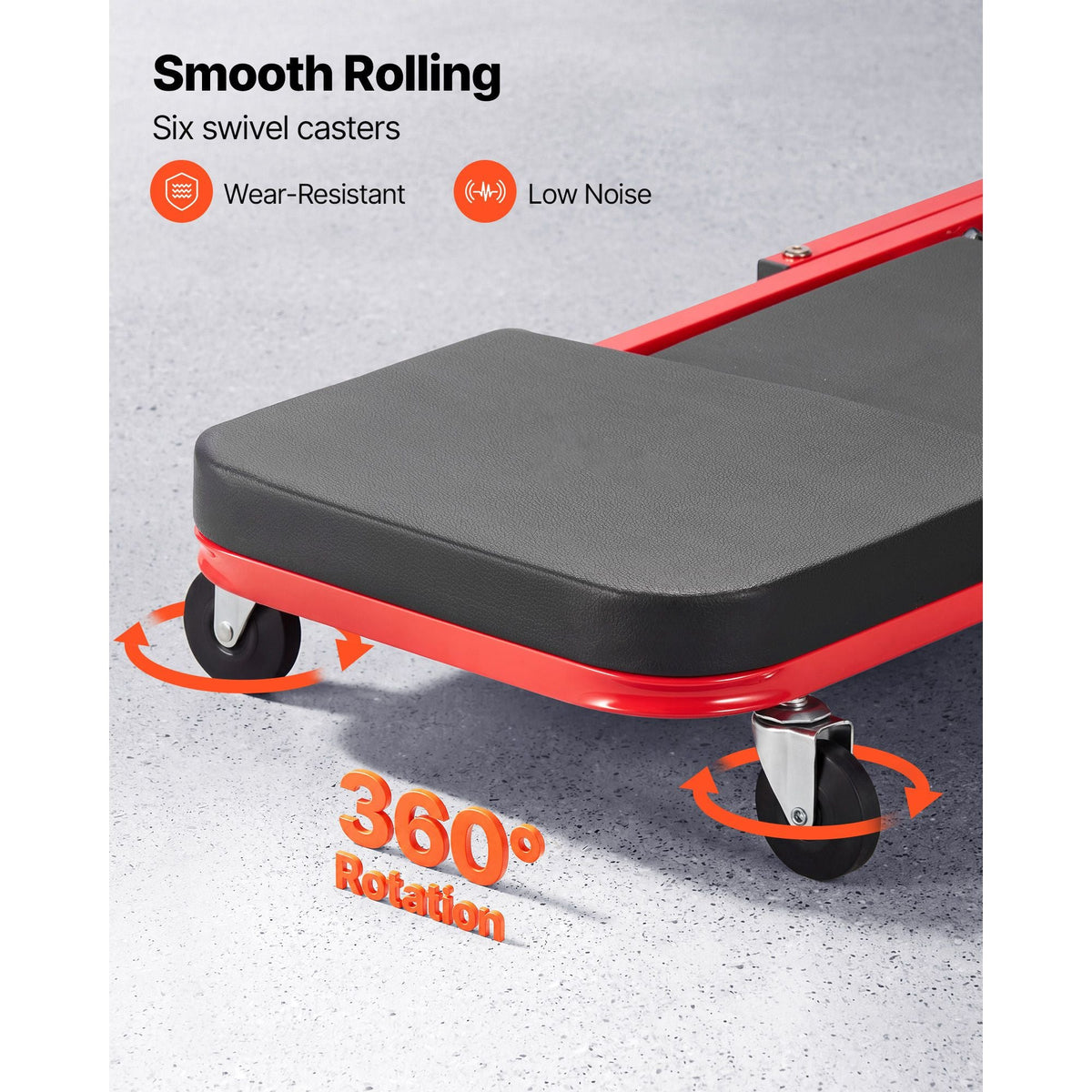 40 in 2-in-1 Folding Mechanic Creeper, Z Creeper Seat & Under Car Garage Roller, 450 lbs Rolling Creeper Stool with 6 Swivel Casters, Padded Headrest for Auto Repair