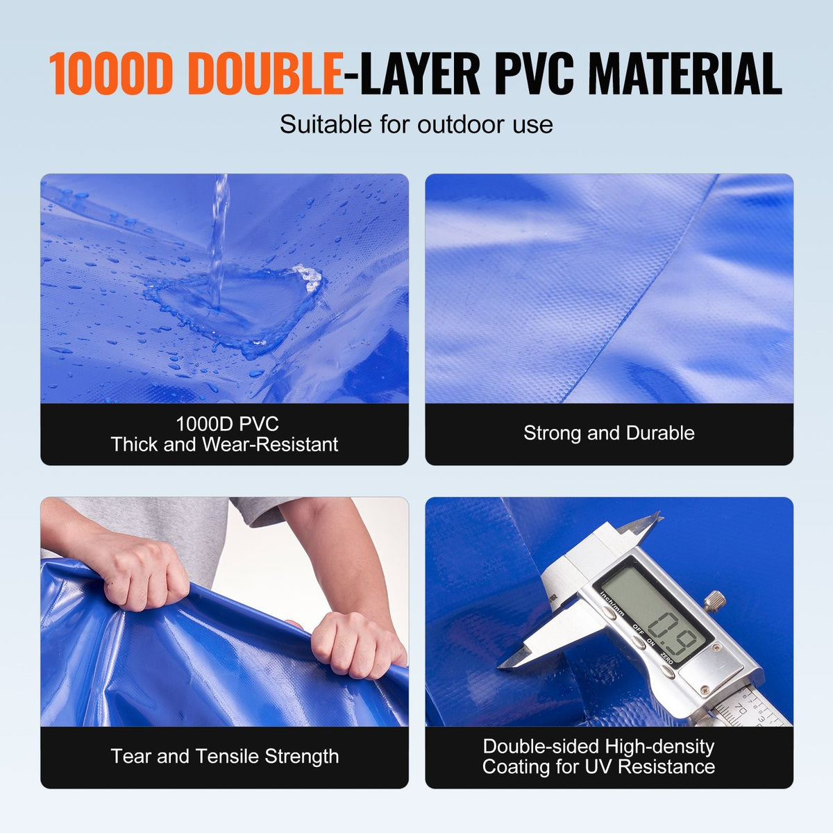 400L/105.7 Gallon Water Storage Bladder, RV Water Tank, 1000D Blue PVC Collapsible Water Storage Containers, Large Capacity Soft Water Bag, Portable Water Bladder, Fire Prevention, Camping