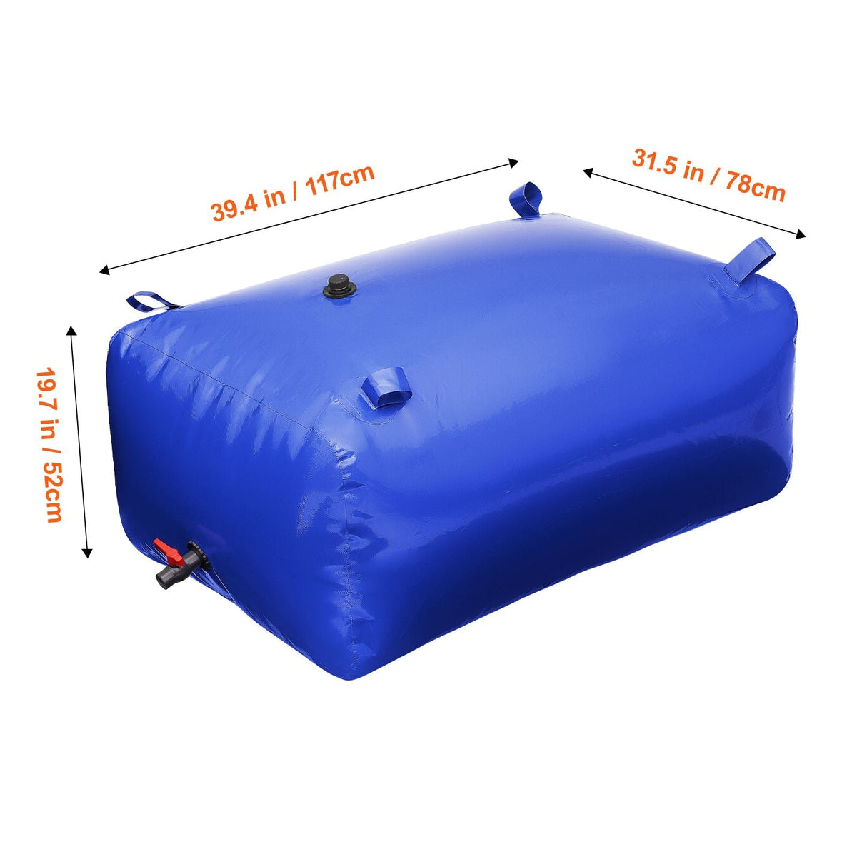 400L/105.7 Gallon Water Storage Bladder, RV Water Tank, 1000D Blue PVC Collapsible Water Storage Containers, Large Capacity Soft Water Bag, Portable Water Bladder, Fire Prevention, Camping