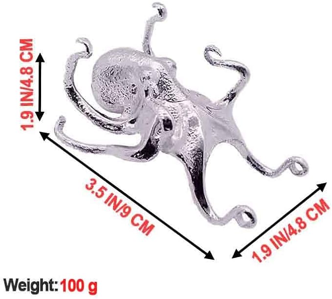 Octopus Mobile Phone Holder Multifunctional Octopus Holder Phone Stand Pen Holder Octopus Statue Animal Sculpture Collectibles Desk Decor Ornaments (Gold)
