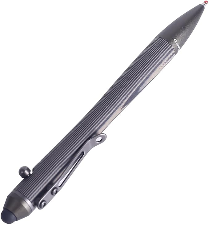 5.7'' G10 EDC Bolt Action Pen Touch Screen Stylus Model 5375-N | Refillable ballpoint ink G10 body with pocket clip ergonomic grip comes with a free refill
