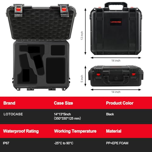 Case for Milwaukee M12 Impact Driver & Drill Set - Waterproof Tool Box with Removable Modules for Milwaukee Fuel Tools Combo Kit, Tool Bag for Hammer Drill/Impact Driver/Battery/Charger (Case Only)