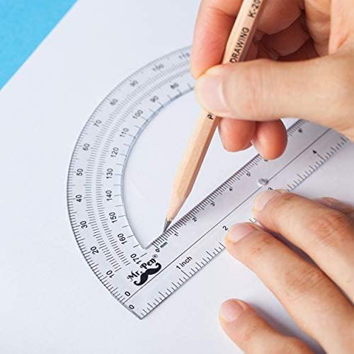 Mr. Pen- Plastic Protractor Kit, 9 Pack, 6-Inch & 4-Inch Protractors Set, Circle Protactor 360 Degree, Swing Arm Protractors, Drafting Tools, Math Geometry Set