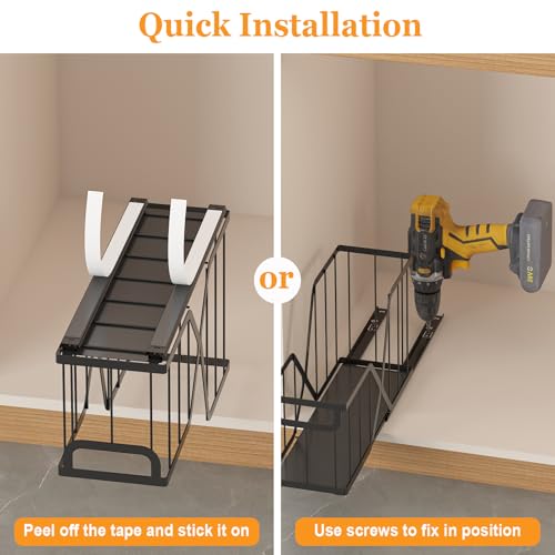 2 Pack Pull Out Cabinet Organizer for Cutting Board, Baking Sheet, Cookie Sheet, Sliding Rack for Bakeware & Trays, for Narrow Cabinet Space