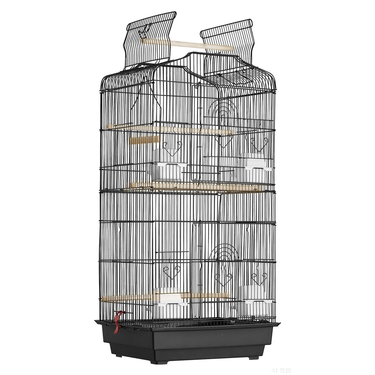 41-inch Open Top Large Parrot Bird Cage, Hanging Bird Cage for Parakeets Finches Canaries Lovebirds Cockatiels Budgies Small Quaker Conures Travel Pet Flight Birdcage with Swing and Perch