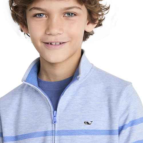 vineyard vines Boys Boys' Breton Stripe Saltwater Quarter-Zip