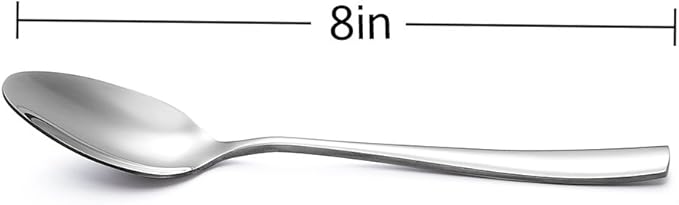 Eslite 12-Piece Large Stainless Steel Dinner Spoons,8 Inches