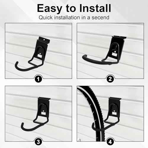 Slatwall Bike Hooks, Heavy Duty Bicycle Hangr with PVC Coating, Wall Mount Vertical Bicycle Storage Rack - 2 Pack