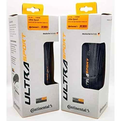 Continental Ultra Sport III 700x28 Black/Black Folding PureGrip - Pair (2 Tires)