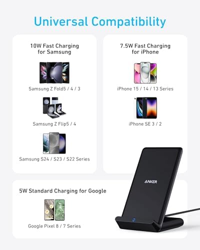 Anker Wireless Charger Stand with 15W Charger Pad