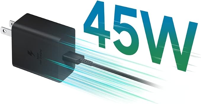 SAMSUNG 45W Power Adapter (w/Cable C-to-C)USBBlack