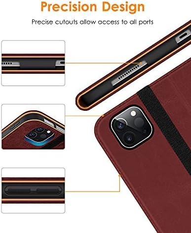 DTTO Case for iPad Pro 11 Inch 4th / 3rd / 2nd / 1st Generation 2022/2021/2020/2018Premium PU Leather Folio Stand Cover with Hand Strap Auto Wake/SleepMultiple Viewing Angles Black