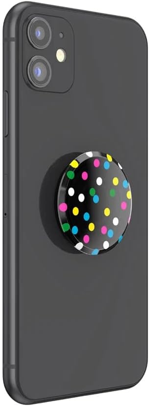 PopSockets Translucent Phone Grip with Expanding Kickstand, PopSockets for Phone, Translucent PopGrip - Black Disco