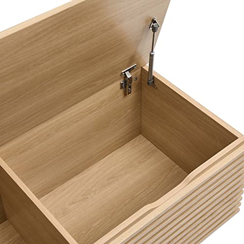 Modway Render 47" Wood Grain Storage Bench in Oak - color: Oak