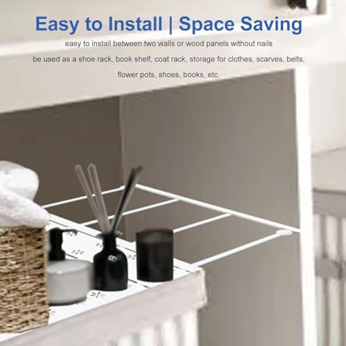No Drilling Extendable Closet Shelf,Adjustable Metal Layered Separator Shelves DIY Divider Storage Rack for Bedroom Kitchen Wardrobe Cupboard Cabinet,1 Pack (13.8'' Wide,23.6''-39.4'' Long) - size: 23.6''-39.4'' Long