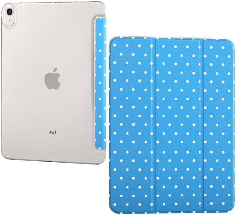 for iPad Air 11-inch M4 2026 M3 2025 M2 2024 iPad Air 5th 2022 / 4th Gen 2020 10.9-inch Slim Foldable Stand Hard PC Translucent Back Shell Smart Cover - [Auto Wake/Sleep]-Black Polka dots