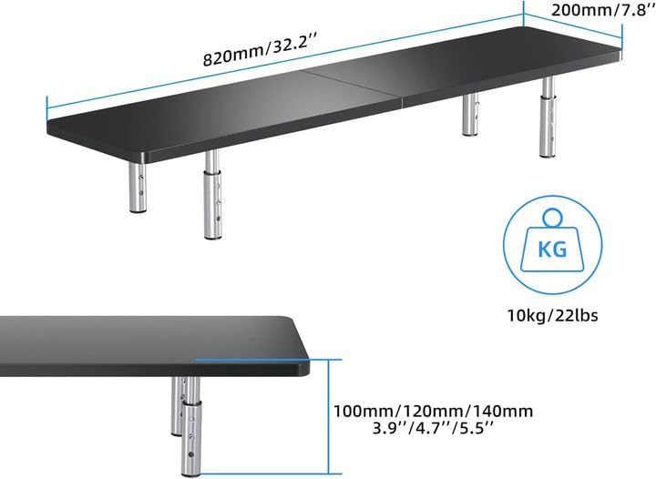 suptek Laptop Stand for Desk,Computer Monitor Laptop Stand Riser for Printer, Notebook and All Flat Screen TV Display,3 Height Adjustable(MST016)