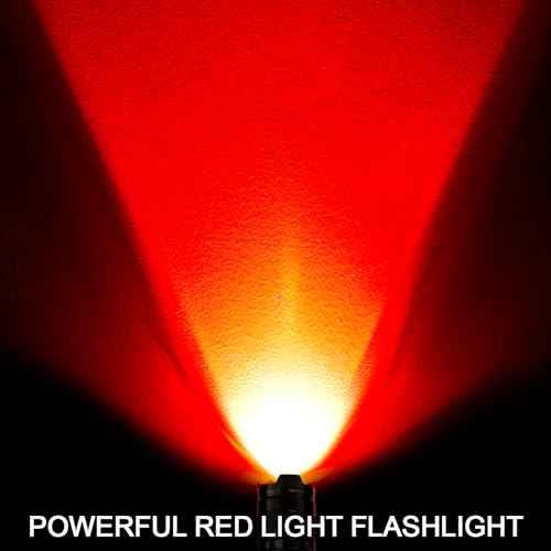 Beieverluck 10 Pack Red Light Flashlight 3 Modes Red LED Flashlight Scalable Red Light Torch with Clip for Hunting Astronomy Night Observation and Outdoor Activities