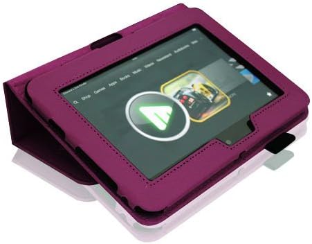 Fintie Folio Case for Kindle Fire HD 7 2nd Gen 2012 Black | Slim Fit PU Leather Folding Stand Cover with Pen Holder Auto Sleep/Wake