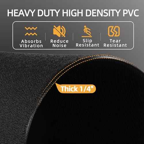 Fitvids High Density Home Gym Treadmill Exercise Bike Equipment Mat, 1/4" Thick, Multiple Sizes
