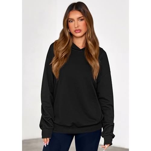 PRETTYGARDEN Hoodies for Women Oversized Pullover Sweatshirts 2025 Ruched Long Sleeve Casual Tops Fall Fashion Y2K Clothes