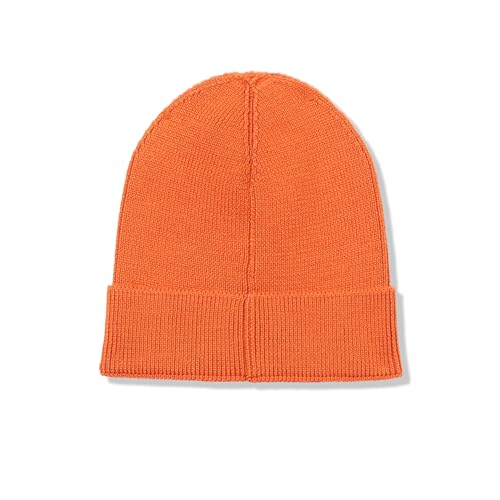 BOSS Men's Ribbed Beanie with Felt Woven Center Logo