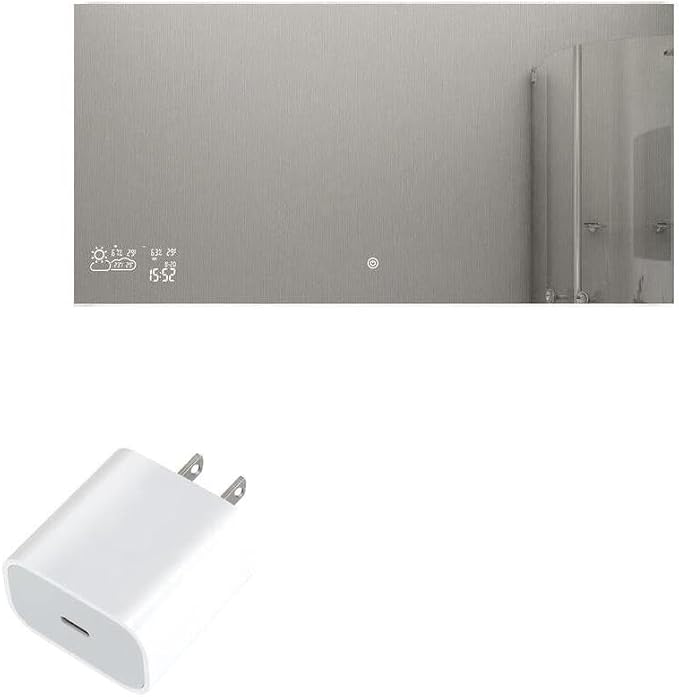 BoxWave Charger Compatible with BYECOLD Smart Bathroom Mirror - PD GAN miniCube (30W) 30W Tiny PD GAN Type-C Wall Charger - Winter White