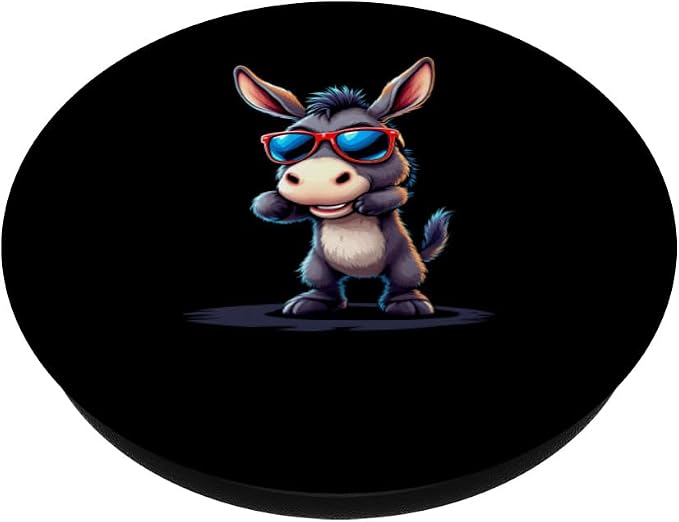 Funny donkey cartoon PopSockets PopWallet for MagSafe