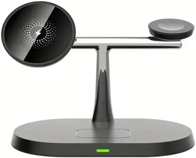 Desktop 3 in 1 Wireless Charger Stand for Samsung Galaxy S25 S24 S23 Watch 8 7 6 5 4 3 Active 1 2 Earbuds Super Fast Charging Station (Black)
