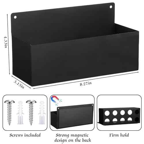 Gisafai 4 Pcs Magnetic Aerosol Spray Can Holder Heavy Duty Magnet Toolbox Bottle Holder Easy Install Organizer Wall Mounted Spray Bottle Rack for Garage Home Workspace(8.27 Inches,Black)