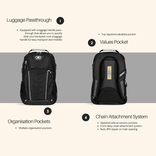 Callaway Axle 17" Laptop Backpack, Black, 19.25" H x 13" W x 9.25" D