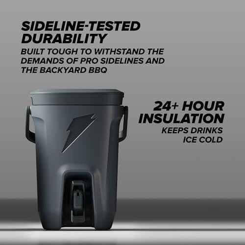 Gatorade Hydration Cooler, 6 Gallon, Grey